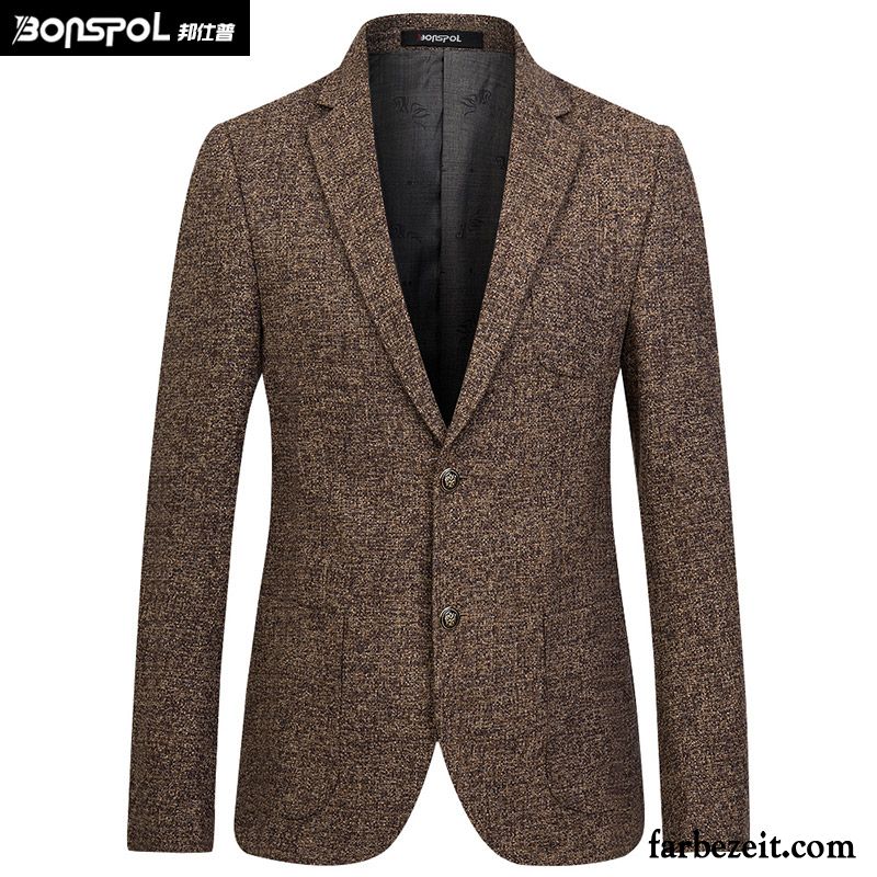 Blazer Dunkelblau Herren Jugend Anzüg Herbst Freizeit Kleiner Stil Anzugjacke Trend Wolle Schlank Verkaufen