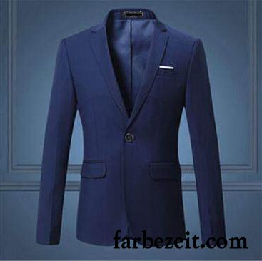 Blazer Herren Modern Blau Weiß Schlank Blazer Trend Kostüm Jugend Anzüg Mantel Freizeit Große Größe Überzieher Herbst Billig