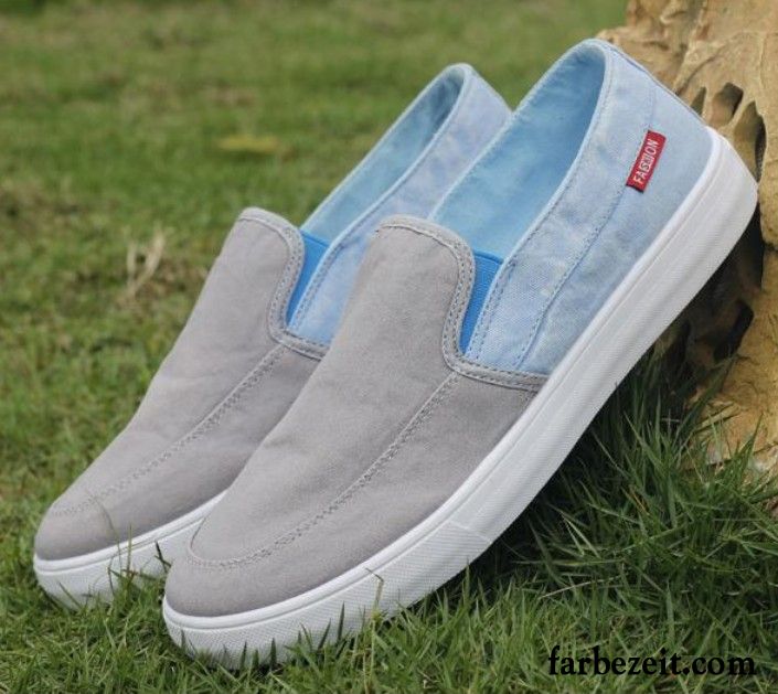 Braune Halbschuhe Herren Casual Sommer Herbst Faul Halbschuhe Segeltuch Slip-on Atmungsaktiv Billig