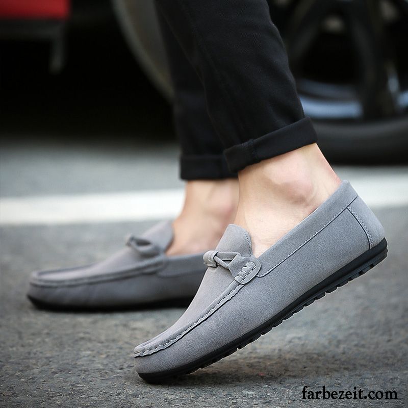 Braune Herrenschuhe Weiß Lederschue Trend Halbschuhe Faul Herbst Casual Atmungsaktiv Herren Billig