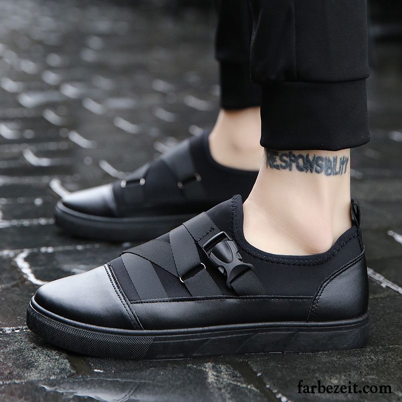 Business Sneaker Herren Faul Trend Halbschuhe Feder Tuch Schuhe Weiß Dicke Sohle Casual Skaterschuhe Schwarz Schüler Günstig