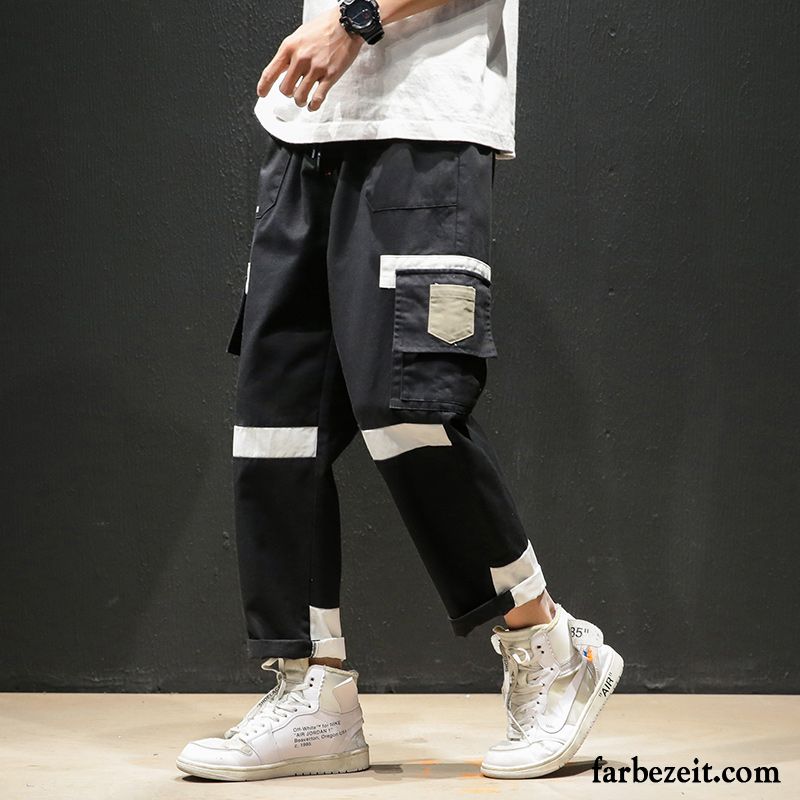 Cargohose Herren Fett Neunte Hose Trend Lose Sommer Werkzeugbau Army Grün