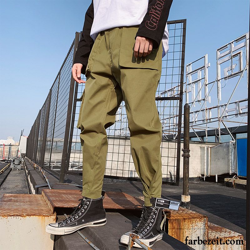 Cargohose Herren Werkzeugbau Neu Sommer Trend Dünn Freizeit Grau