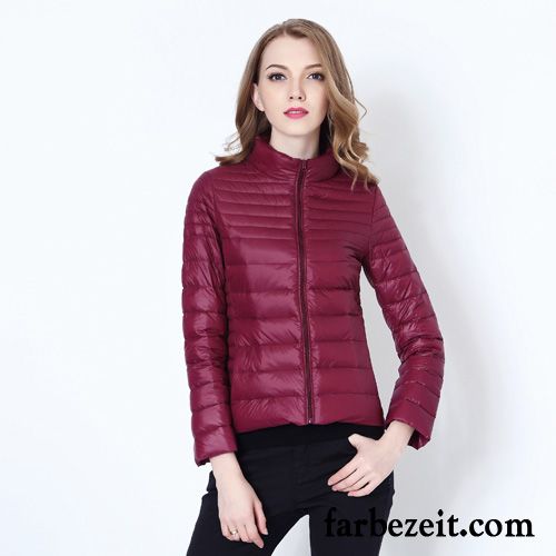 Daunenjacke Damen Daunenjacke Stehkragen Temperament Herbst Überzieher Kurzer Absatz Schlank Große Größe Trend Winter Licht Neu