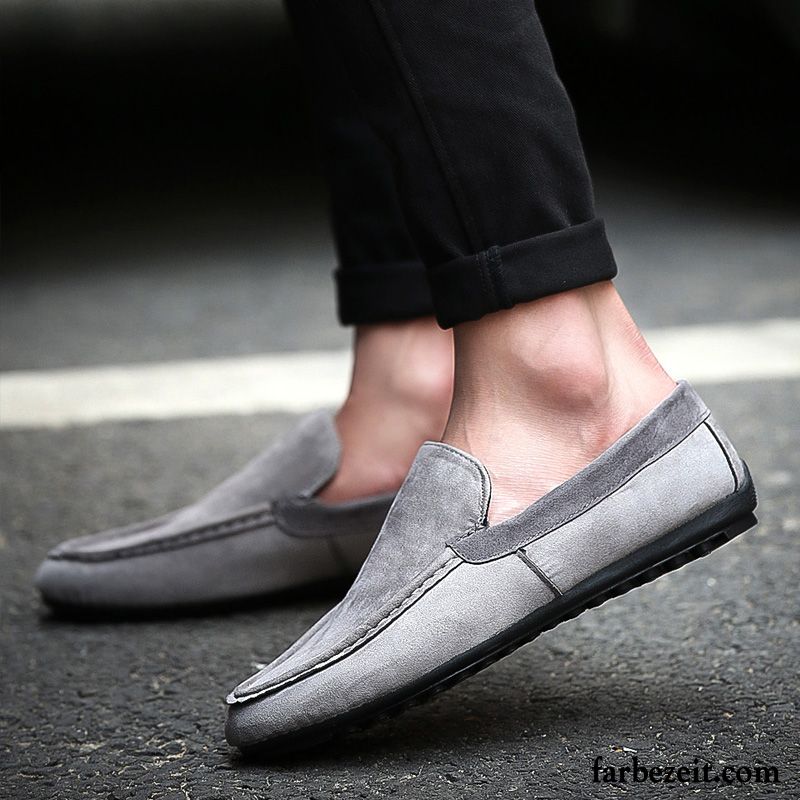 Elegant Herren Feder Weiß Trend Slip-on Casual Schuhe Sommer Halbschuhe Lederschue Billig