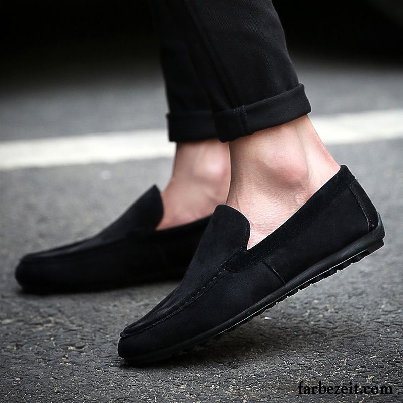 Elegant Herren Feder Weiß Trend Slip-on Casual Schuhe Sommer Halbschuhe Lederschue Billig