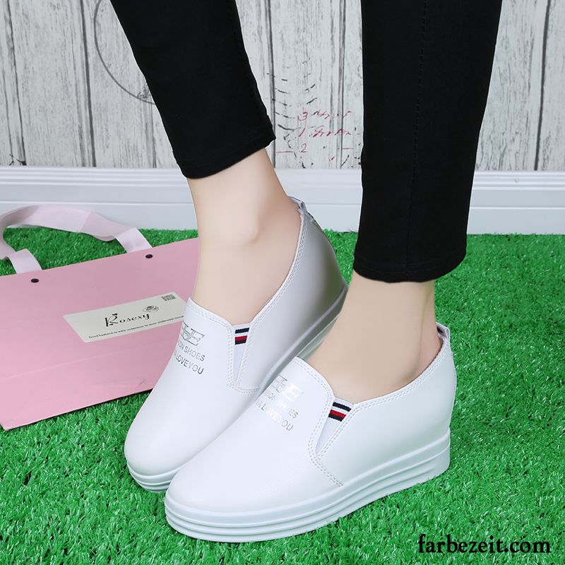 Festliche Schuhe Damen Trend Schüler Dicke Sohle Faul Feder Rot Weiche Sohle Halbschuhe Erhöht Herbst Slip-on Casual Neue