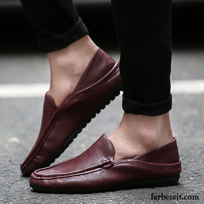 Gefütterte Sneaker Herren Tuch Schuhe Herbst Faul Casual Halbschuhe Trend Atmungsaktiv Lederschue Günstig