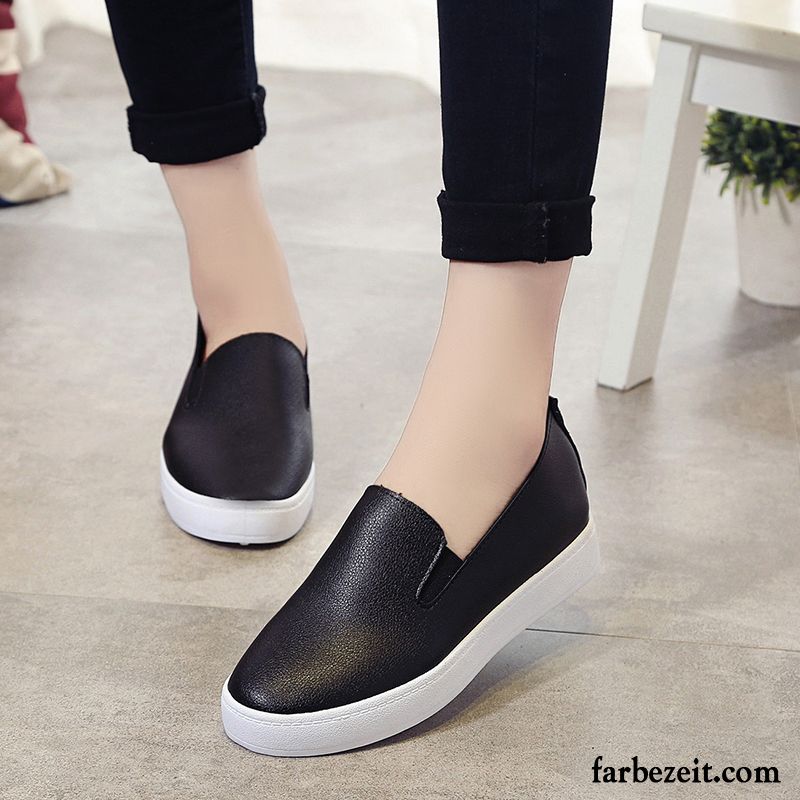 Halbschuhe Damen Sportlich Faul Casual Schuhe Trend Sommer Flache Schnürschuhe Halbschuhe Slip-on Weiß Feder Skaterschuhe