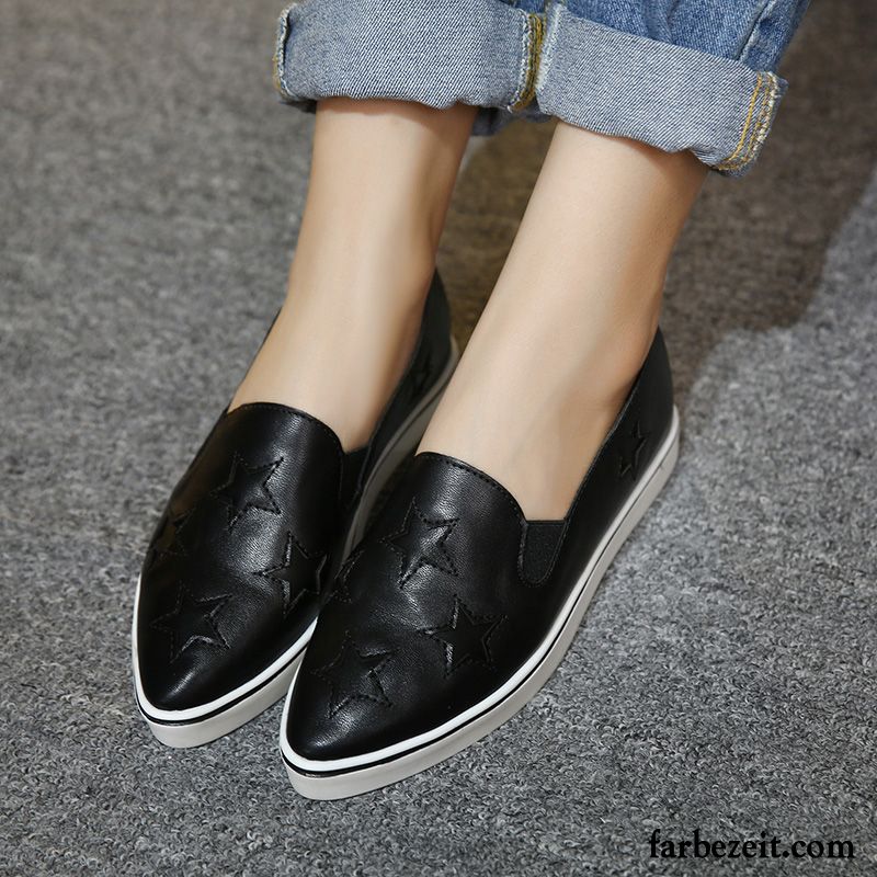 Halbschuhe Damen Weiß Spitze Casual Dicke Sohle Slip-on Schuhe Weiß Faul Halbschuhe Erhöht Flache Billig