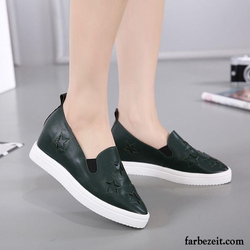 Halbschuhe Damen Weiß Spitze Casual Dicke Sohle Slip-on Schuhe Weiß Faul Halbschuhe Erhöht Flache Billig