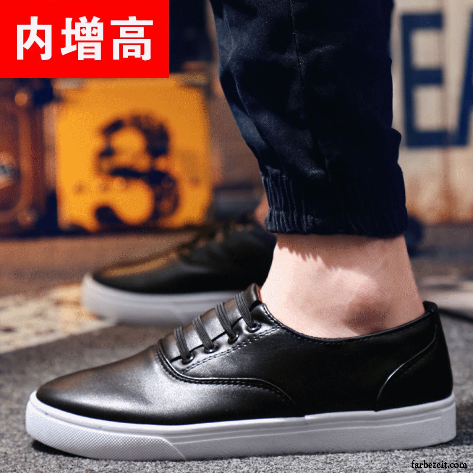 Halbschuhe Herren Leder Trend Casual Feder Halbschuhe Lederschue Sommer Faul Skaterschuhe Atmungsaktiv Sale