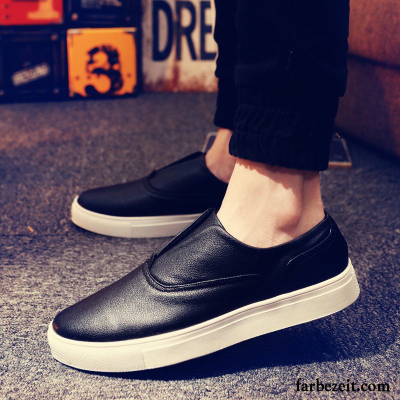 Halbschuhe Herren Schwarz Sommer Feder Lederschue Schuhe Trend Atmungsaktiv Faul Casual Halbschuhe Skaterschuhe Rabatt