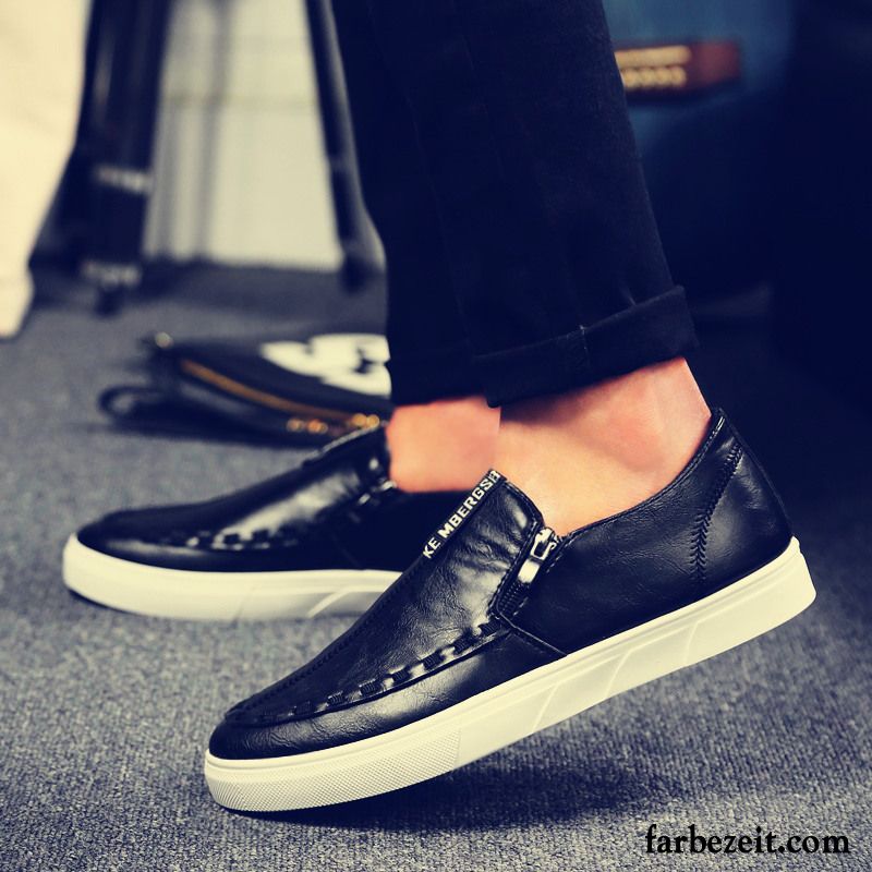 Halbschuhe Herren Schwarz Sommer Feder Lederschue Schuhe Trend Atmungsaktiv Faul Casual Halbschuhe Skaterschuhe Rabatt