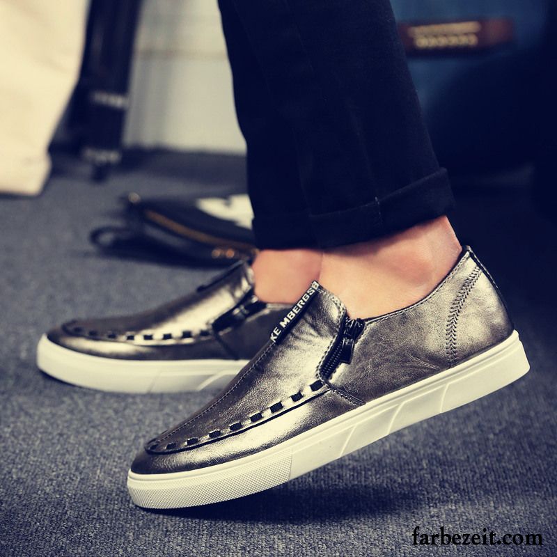 Halbschuhe Herren Schwarz Sommer Feder Lederschue Schuhe Trend Atmungsaktiv Faul Casual Halbschuhe Skaterschuhe Rabatt