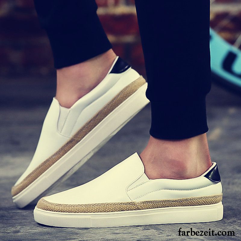 Halbschuhe Herren Schwarz Sommer Feder Lederschue Schuhe Trend Atmungsaktiv Faul Casual Halbschuhe Skaterschuhe Rabatt