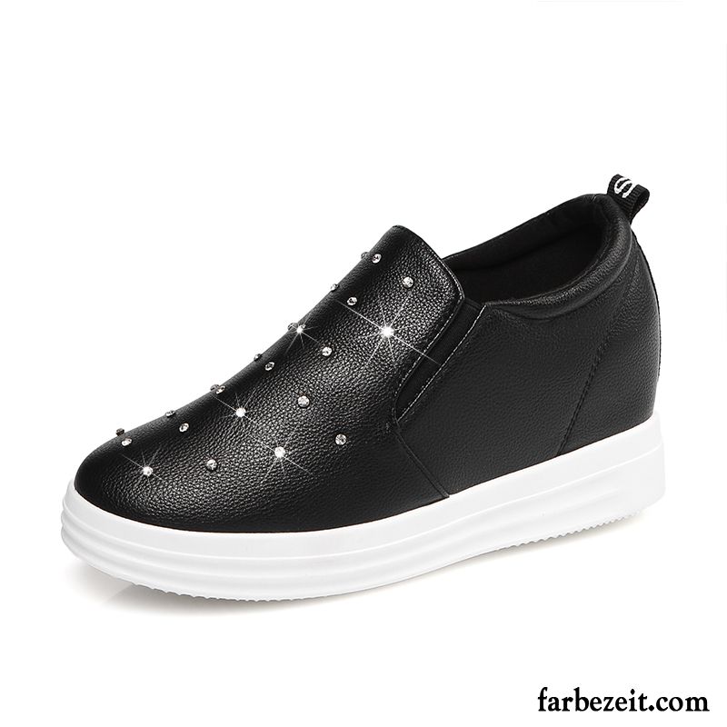 Halbschuhe Reißverschluss Faul Casual Neue Schnürschuhe Keilschuhe Dicke Sohle Halbschuhe Feder Weiß Damen Slip-on Sommer Erhöht