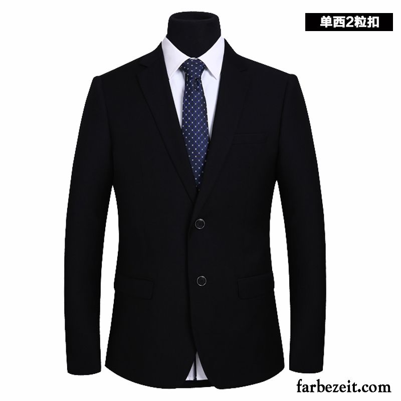 Herren Blazer Schwarz Mode Mantel Schlank Blazer Herbst Anzüg Überzieher Neue Trend Freizeit