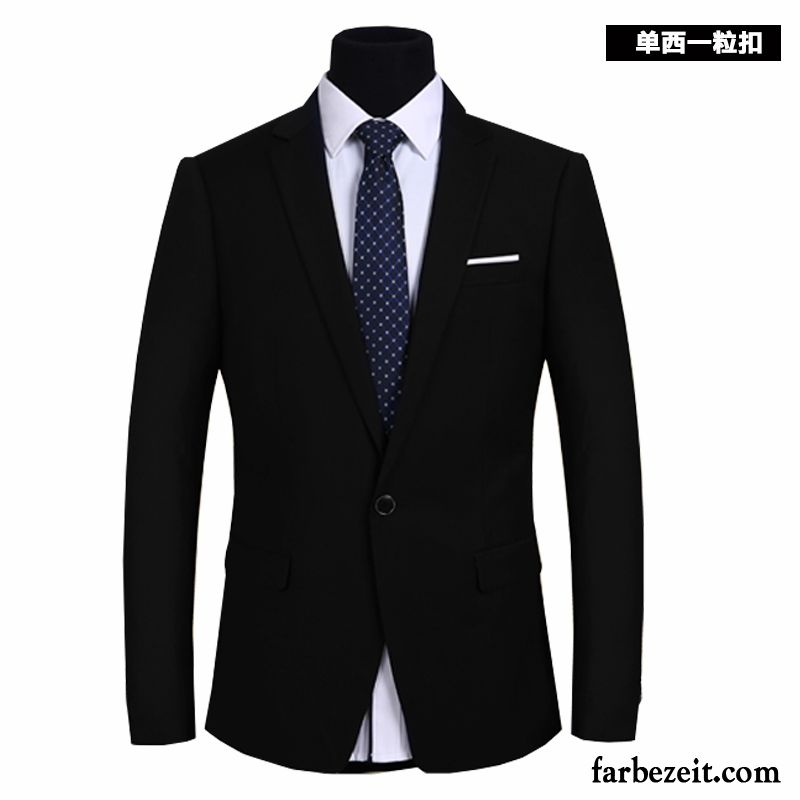 Herren Blazer Schwarz Mode Mantel Schlank Blazer Herbst Anzüg Überzieher Neue Trend Freizeit