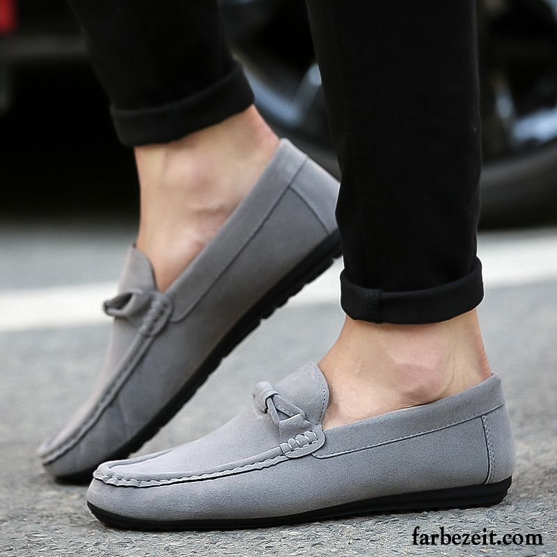 Herren Schnürschuhe Leder Casual Halbschuhe Tuch Schuhe Weiß Faul Lederschue Herbst Winter Trend