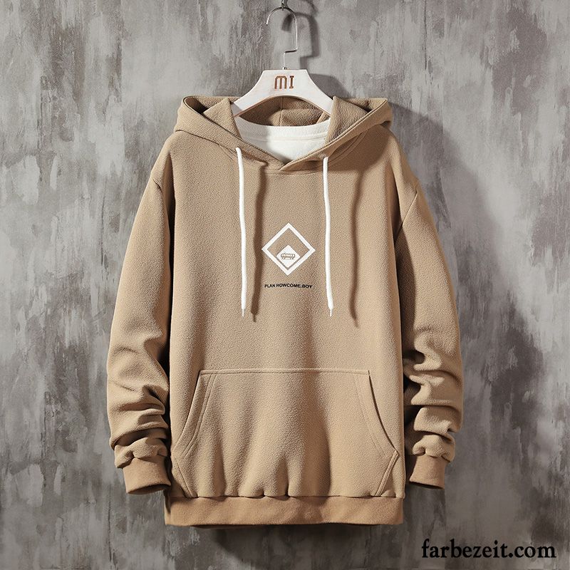 Hoodie Herren Mit Kapuze Hoodies Mantel Überzieher Trend Lange Ärmel Khaki