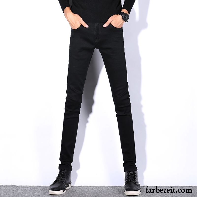 Jeans Skinny Herren Schlank Trend Blau Hose Herbst Dünn Lange Schwarz Fest Jeans Freizeit Elastisch Günstig