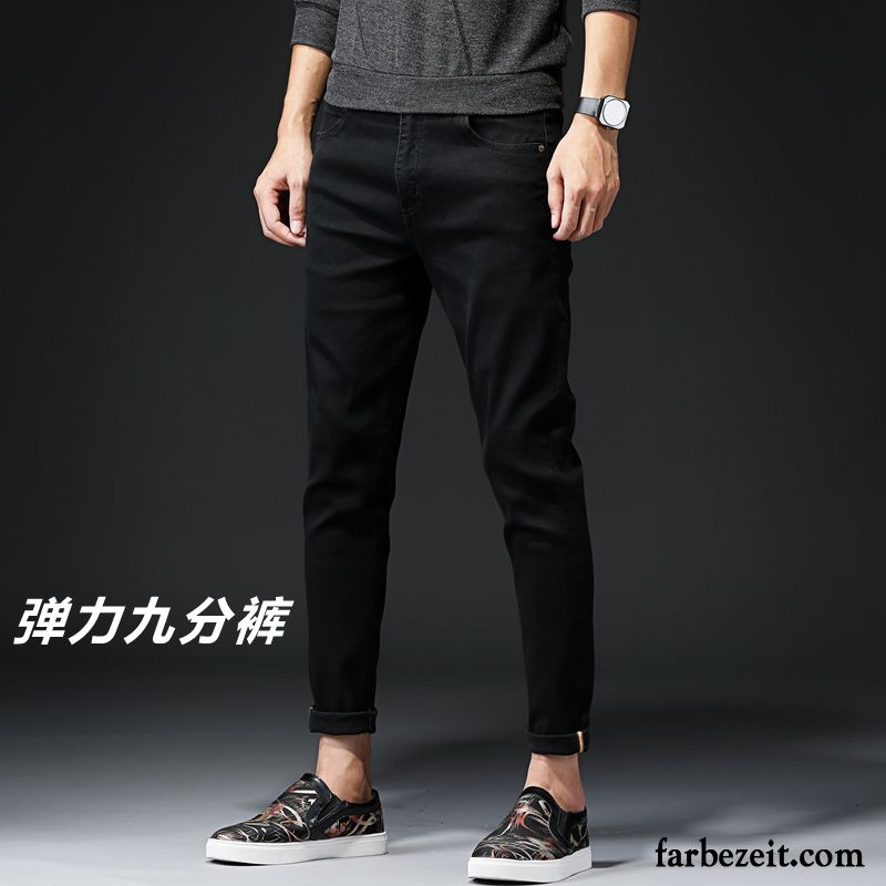 Jeans Skinny Herren Schlank Trend Blau Hose Herbst Dünn Lange Schwarz Fest Jeans Freizeit Elastisch Günstig