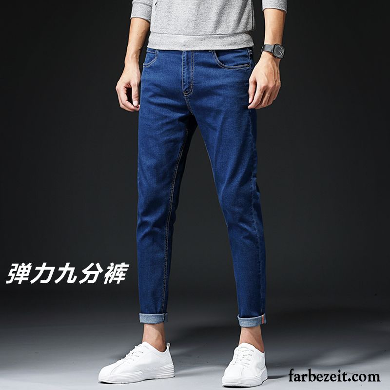 Jeans Skinny Herren Schlank Trend Blau Hose Herbst Dünn Lange Schwarz Fest Jeans Freizeit Elastisch Günstig