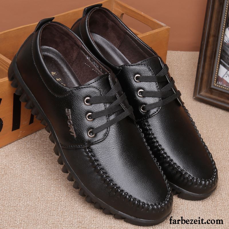 Leder Schuhe Männer Lederschue Geschäft Casual Niedrig Winter Plus Samt England Weiche Sohle Thermische Herren Baumwolle Schuhe