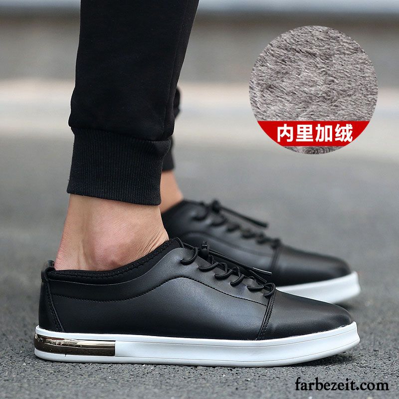 Leder Schuhe Sportlich Lederschue Teenager Herren Herbst Skaterschuhe Flache Winter Trend Weiß Baumwolle Schuhe Casual Schüler Günstig