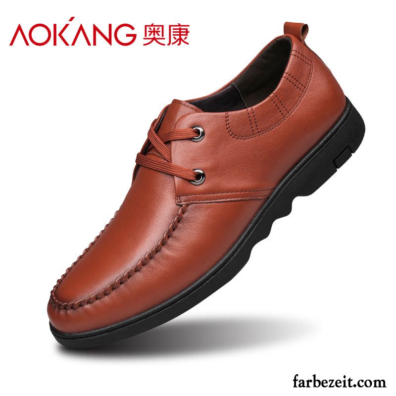 Luxus Schuhe Herren Jugend Lederschue Atmungsaktiv Trend Casual Geschäft Schuhe Echtleder England Schnürung Verkaufen