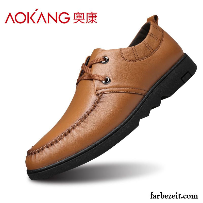 Luxus Schuhe Herren Jugend Lederschue Atmungsaktiv Trend Casual Geschäft Schuhe Echtleder England Schnürung Verkaufen