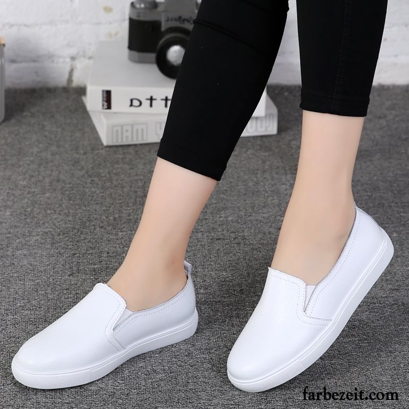 Moderne Halbschuhe Damen Halbschuhe Feder Allgleiches Casual Flache Neue Echtleder Faul Schnürschuhe Slip-on Billig