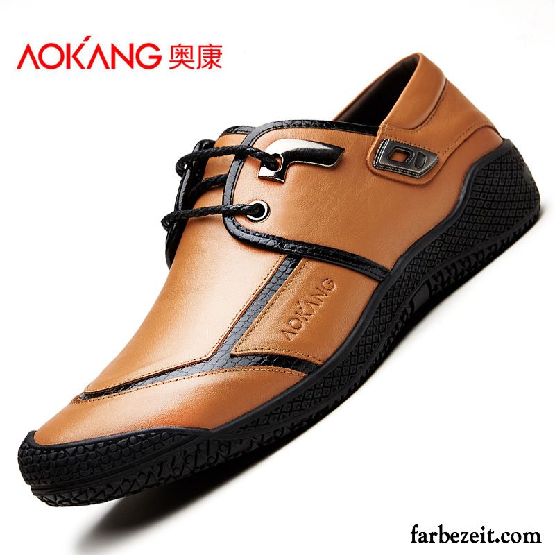 Orthopädische Schuhe Herren Fahrschuhe Trend Casual Jugend Feder Echtleder England Lederschue Weiche Sohle Günstig