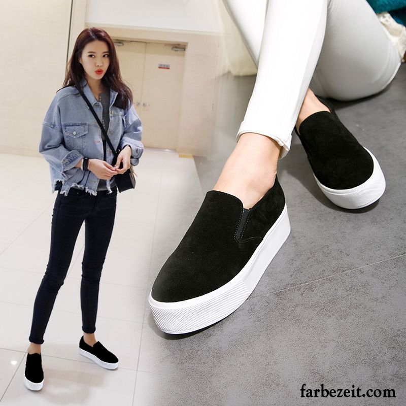 Plateau Schnürschuhe Damen Neue Schnürschuhe Echtleder Flache Herbst Casual Feder Plateauschuh Halbschuhe Günstig