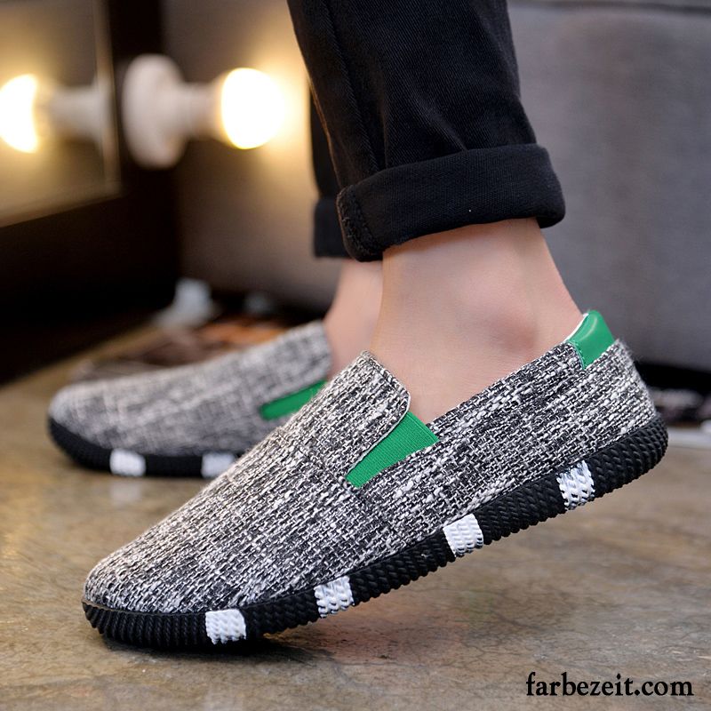 Rahmengenähte Schuhe Herren Faul Rot Sommer Atmungsaktiv Trend Halbschuhe Tuch Schuhe Casual Kaufen