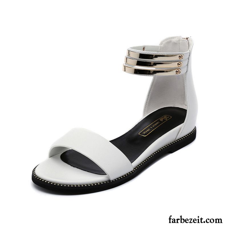 Sandalen Flach Silber Damen Strand Schüler Sommer Neue Schuhe Flache Sandalen Rabatt