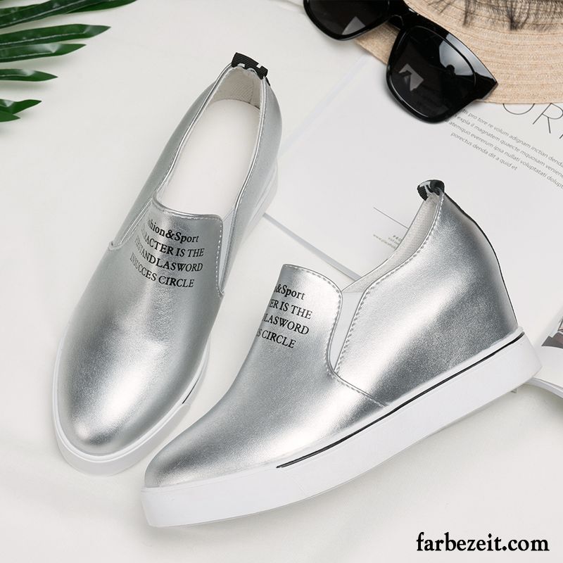 Schicke Schuhe Damen Atmungsaktiv Keilschuhe Spitze Hohl Erhöht Casual Slip-on Dicke Sohle Sommer Schnürschuhe Trend Halbschuhe Günstig