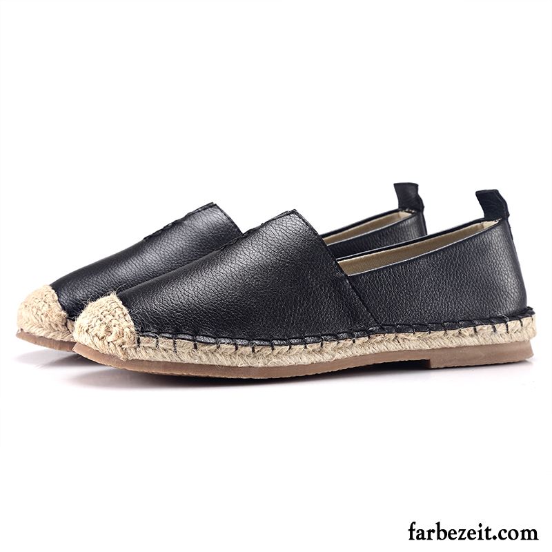 Schicke Schuhe Damen Quaste Echtleder Dicke Sohle Feder Plateauschuhe Casual Flache Halbschuhe Sommer Weiß