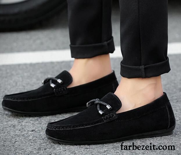 Schnürschuhe Herren Schwarz Casual Faul Gefrostet Halbschuhe Trend Atmungsaktiv Sommer Lederschue Herbst Verkaufen