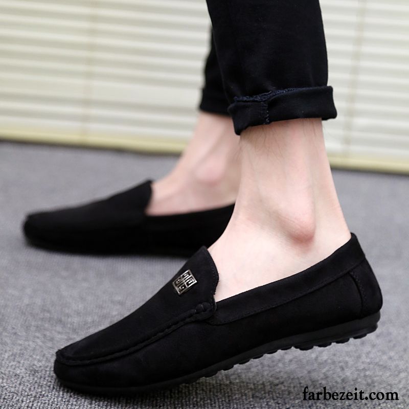 Schnürschuhe Herren Schwarz Trend Feder Jugend Schuhe Faul Casual Tuch Schuhe Billig