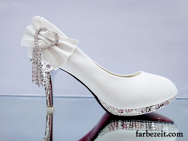 Schuhe Blau Pumps Schuhe Damen Pumps Bogen Dünne Fersen Rot Wasserdichte Plattform Feder Weiß Strasssteine Hochzeit Schuhe