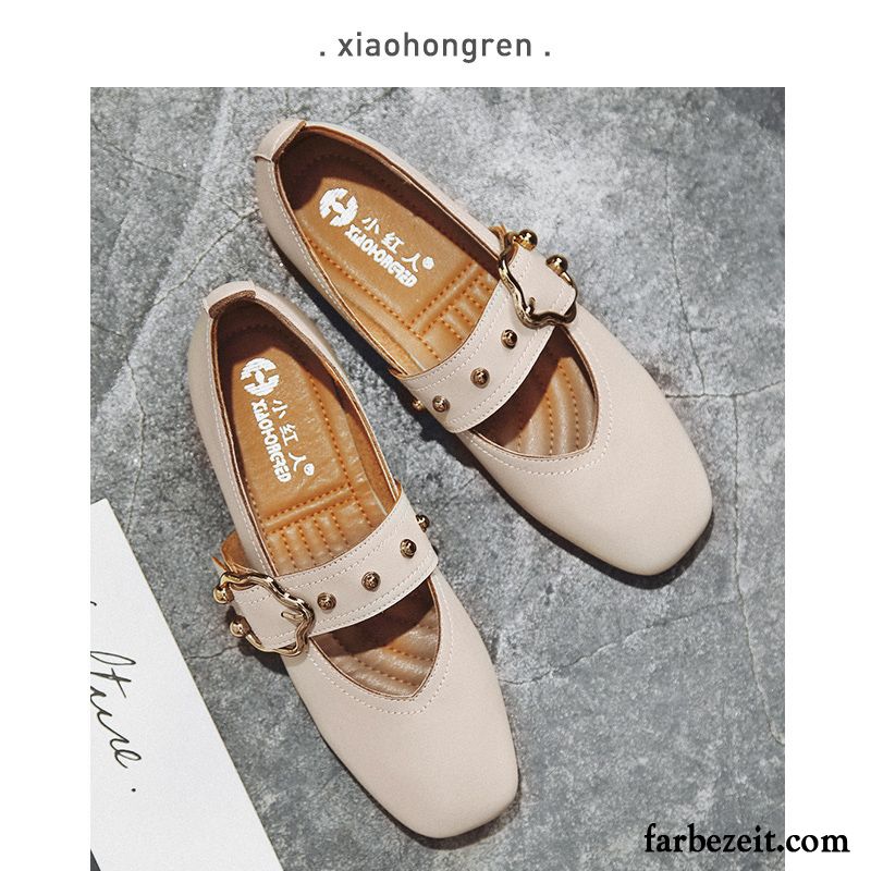 Schuhe Damen Gold Feder Schnürschuhe Rot Neue Halbschuhe Flache Schüler Günstig