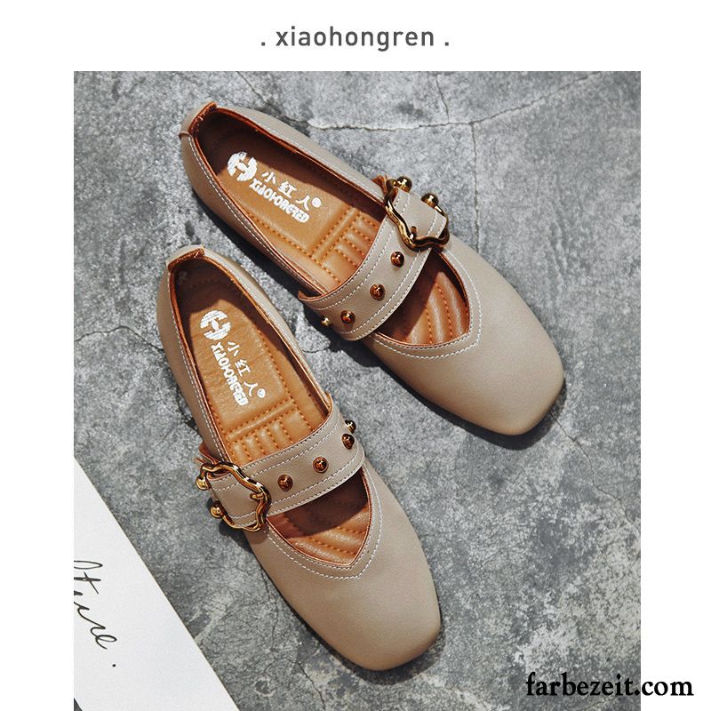 Schuhe Damen Gold Feder Schnürschuhe Rot Neue Halbschuhe Flache Schüler Günstig