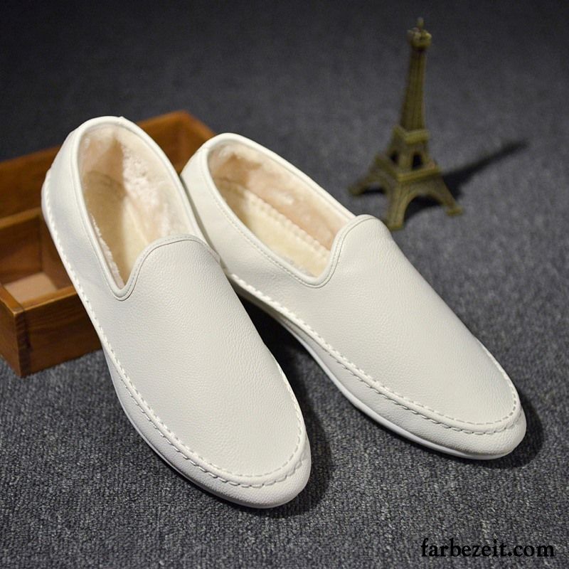 Schuhe Günstig Herren Halbschuhe Baumwolle Schuhe Winter Casual Trend Faul Lederschue Herbst Plus Samt Billig