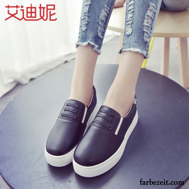 Schuhe Damen Schuhe Halbschuhe Casual Feder Dicke Sohle Faul Flache Slip-on Trend Weiß Herbst Schnürschuhe Kaufen