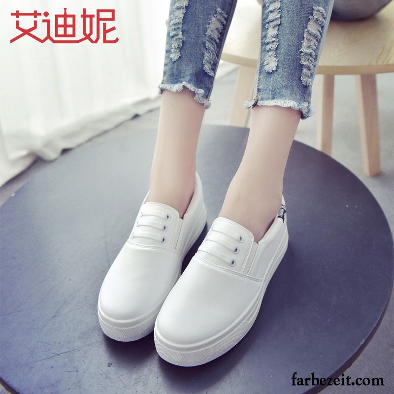 Schuhe Damen Schuhe Halbschuhe Casual Feder Dicke Sohle Faul Flache Slip-on Trend Weiß Herbst Schnürschuhe Kaufen