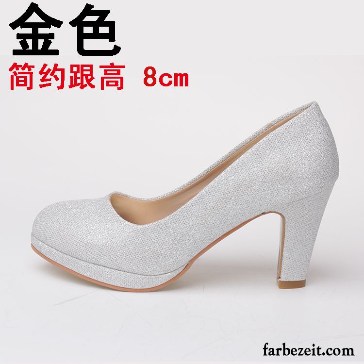 Schuhe Pumps Rosa Feder Weiß Partei Pumps Schuhe Herbst Silber Hochzeit Schuhe Damen Dick Kaufen