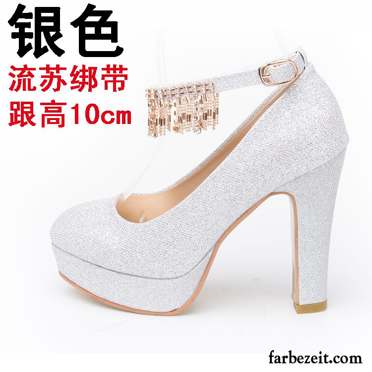 Schuhe Pumps Rosa Feder Weiß Partei Pumps Schuhe Herbst Silber Hochzeit Schuhe Damen Dick Kaufen