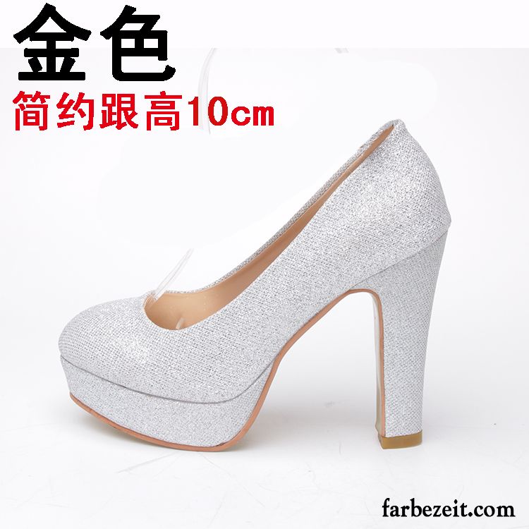 Schuhe Pumps Rosa Feder Weiß Partei Pumps Schuhe Herbst Silber Hochzeit Schuhe Damen Dick Kaufen